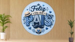 painel dia dos pais para educação infantil formato redondo medindo 1,30metros