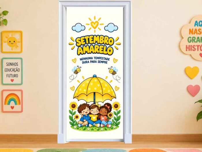Painel de Porta Setembro Amarelo para Imprimir – Guarda-Chuva do Acolhimento
